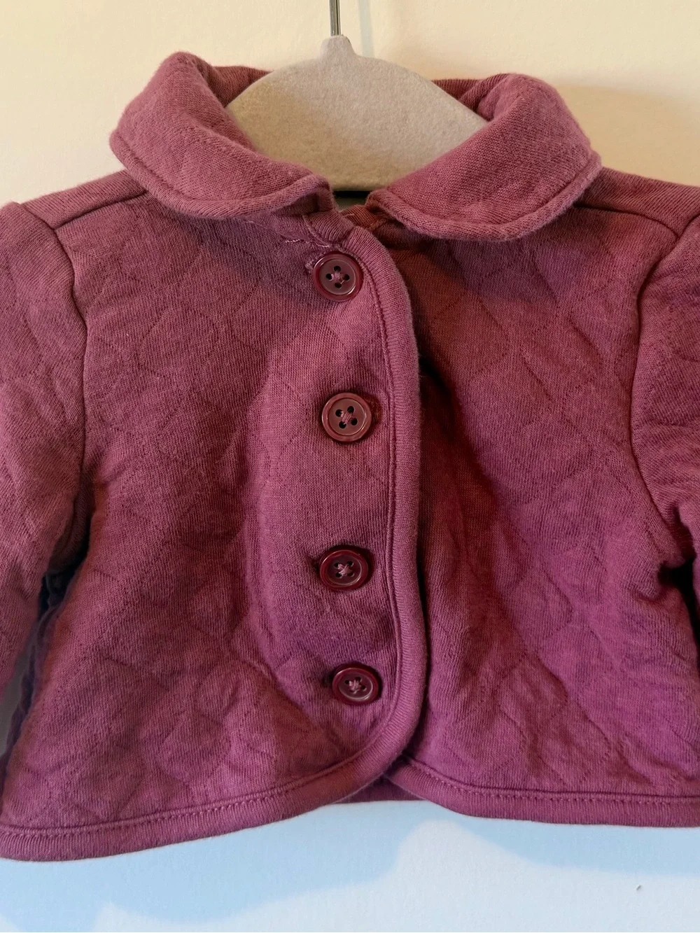 Carter's Quilted Button-Front Puffer Jacket - Plum Rose